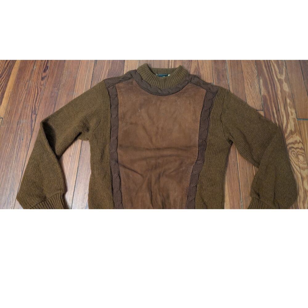 MacFane VTG Mens Medium Leather Brown Sweater Size Medium - Picture 2 of 7